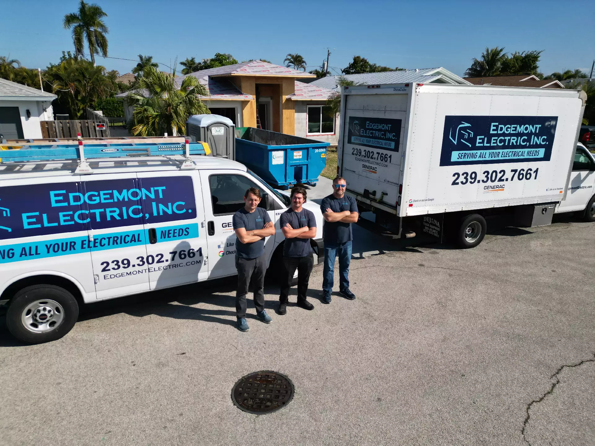 Aerial view of residential electrical installation