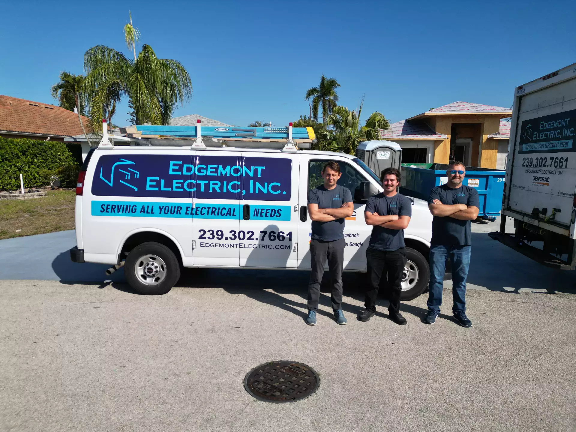 Aerial view of home electrical upgrade