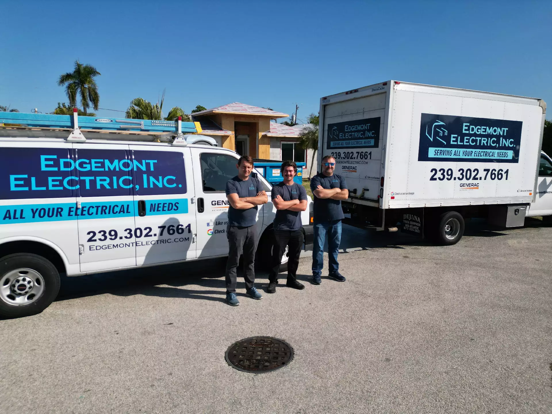 Aerial view of commercial electrical work